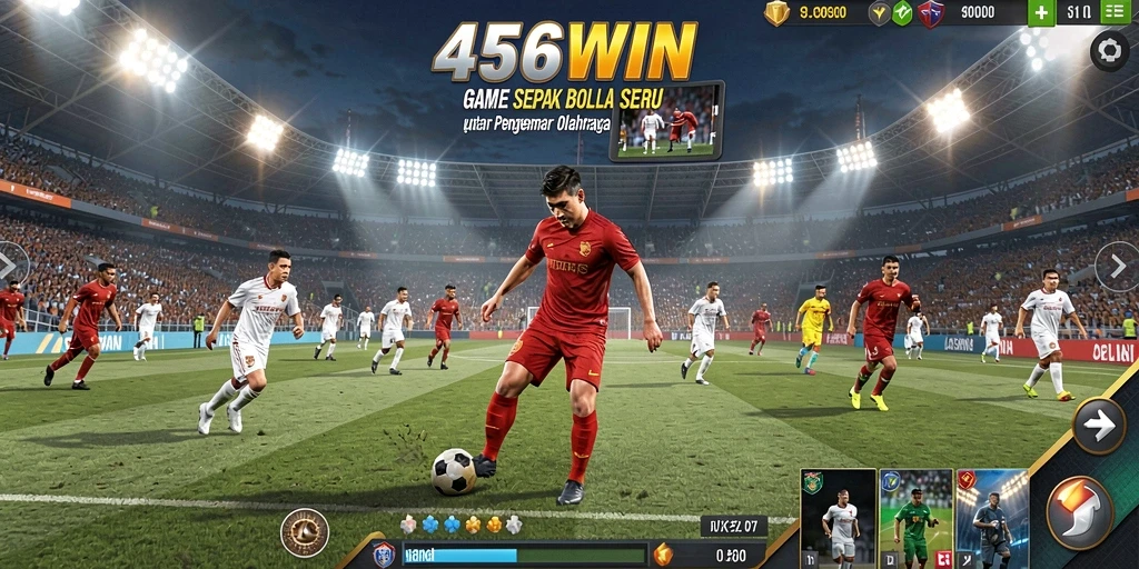 Tampilan gameplay 456WIN dengan aksi sepak bola yang seru.