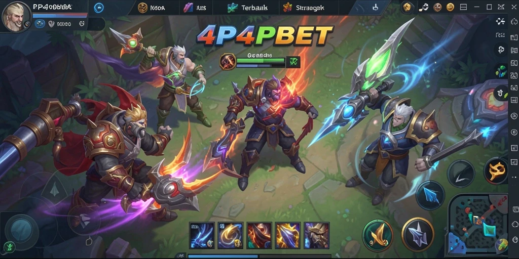 Screenshot utama 4P4PBET menunjukkan aksi seru di arena MOBA.