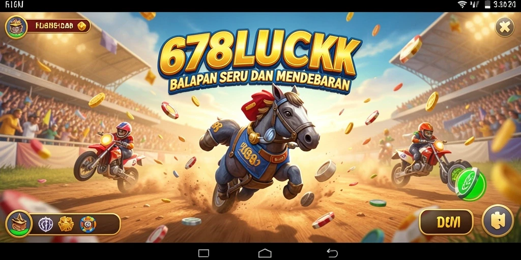 Screenshot utama 678LUCK menampilkan aksi balapan yang mendebarkan.