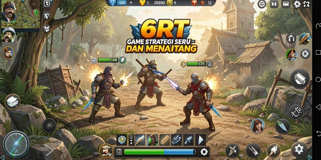 Gameplay seru dari 6RT yang menampilkan strategi dan pertempuran.