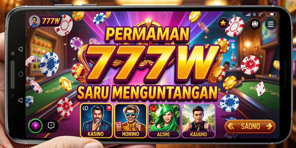 Screenshot gameplay menarik di 7777W menampilkan keseruan bermain Kasino.