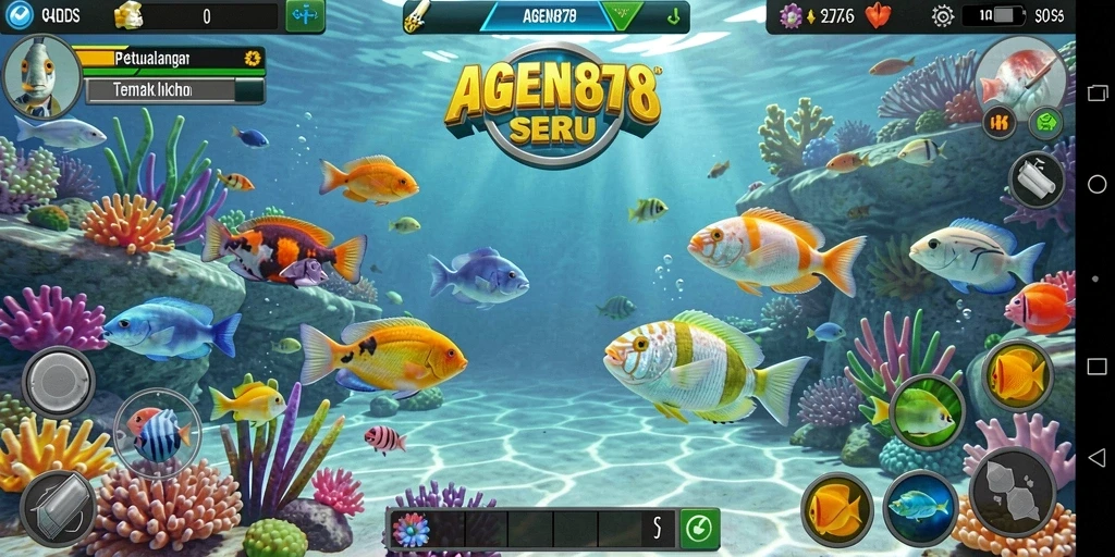 Tampilan gameplay AGEN878 dengan aksi menembak ikan yang seru.