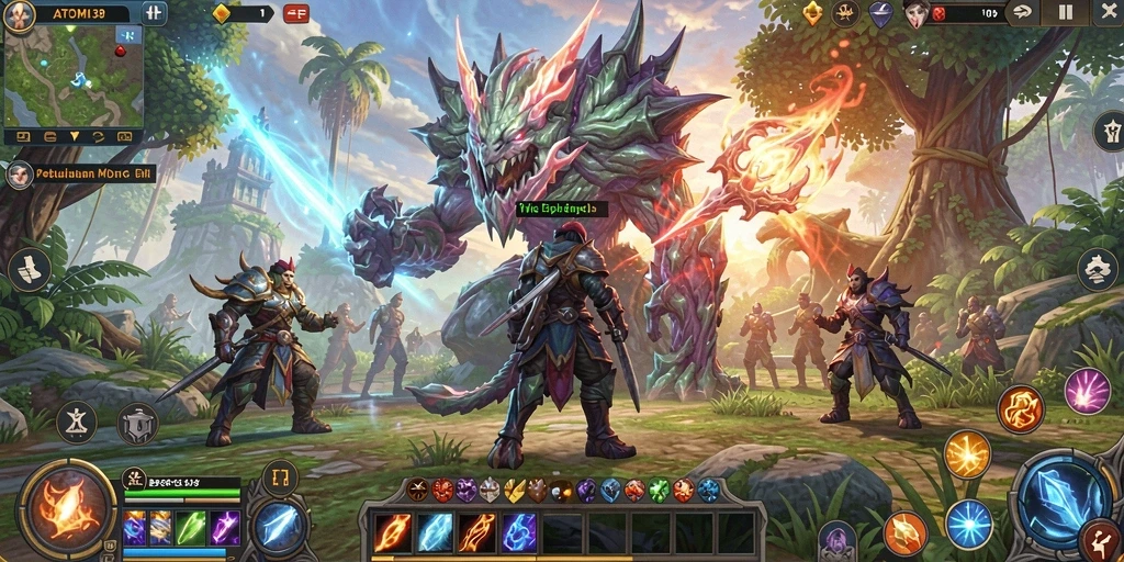 Gameplay seru dan interaksi pemain di dunia MMORPG ATOM138.