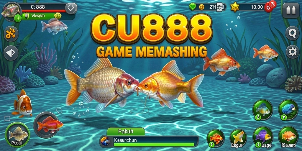 Screenshot gameplay CU888 menampilkan pengalaman memancing yang seru dan realistis.