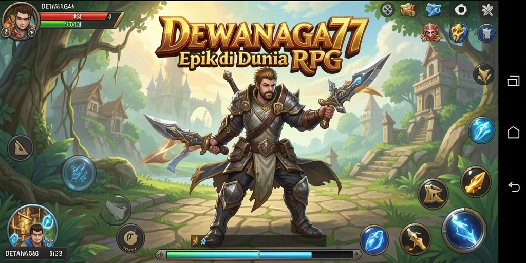 Tampilan gameplay DEWANAGA77 yang mendebarkan dan penuh aksi RPG.