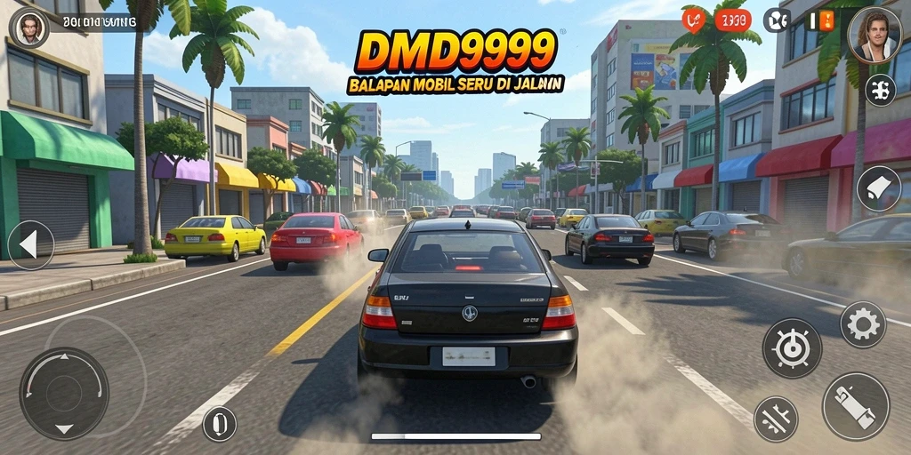 Screenshot DMD999 menampilkan aksi balap yang intens dan seru.