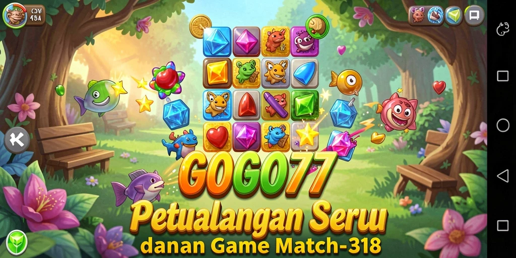 Tampilan gameplay seru GOGO77 saat mencocokkan objek.