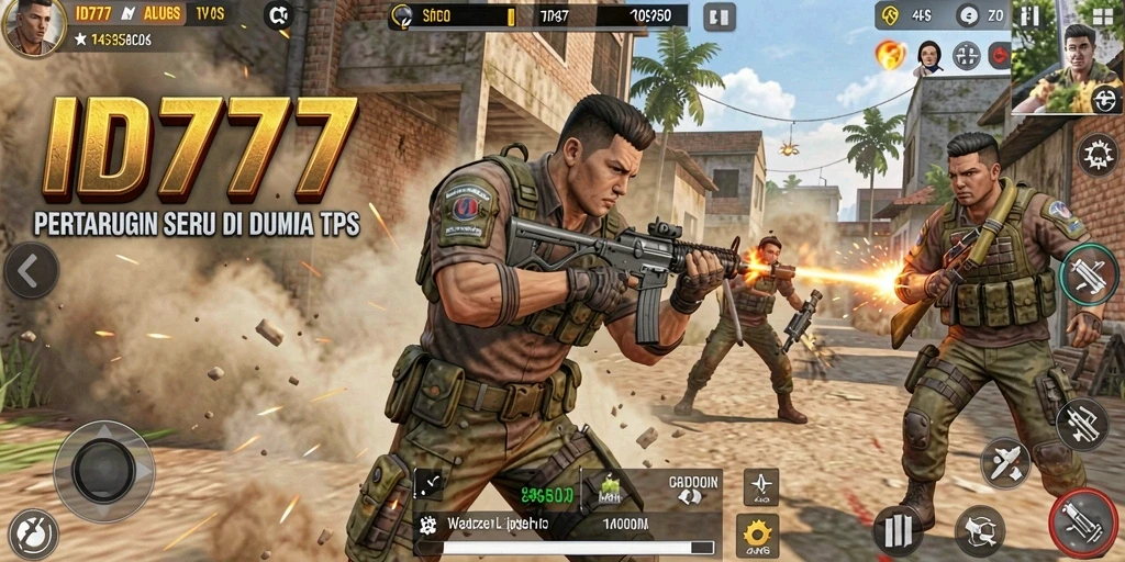 Tangkapan layar ID777 menampilkan aksi gameplay TPS yang mendebarkan.