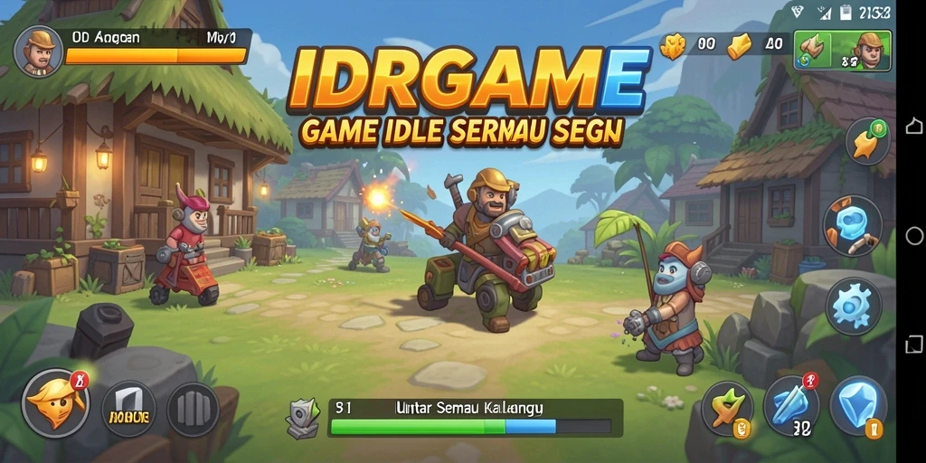 Screenshot gameplay IDRGAME menunjukkan karakter yang sedang mengumpulkan sumber daya.
