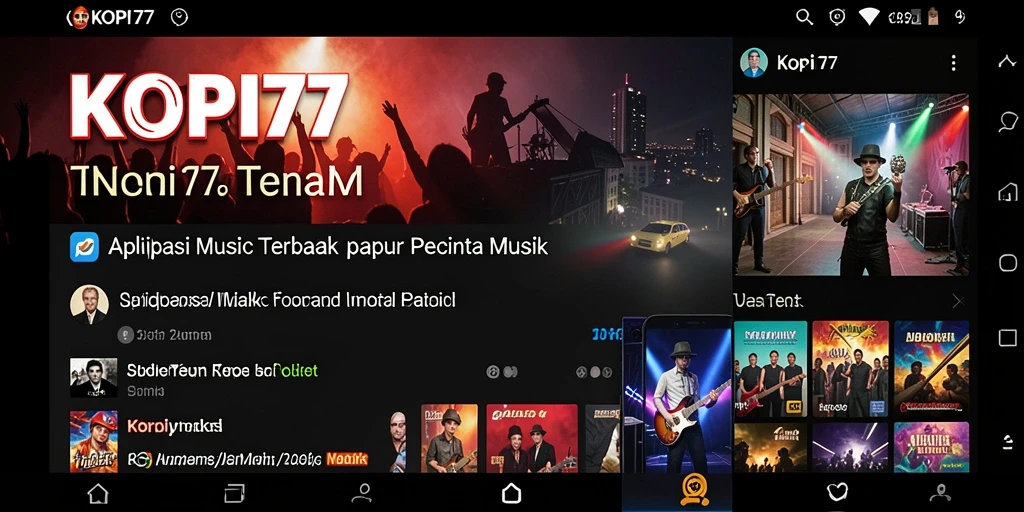 Screenshot gameplay KOPI77 yang menunjukkan fitur playlist dan antarmuka musik.