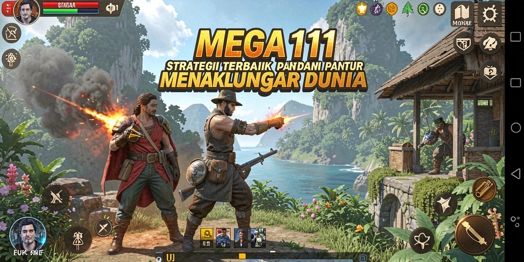 Tampilan gameplay MEGA111 menampilkan pertempuran strategis yang seru.
