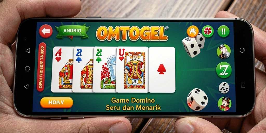 Screenshot OMTOGEL menampilkan gameplay domino yang seru dan interaktif.