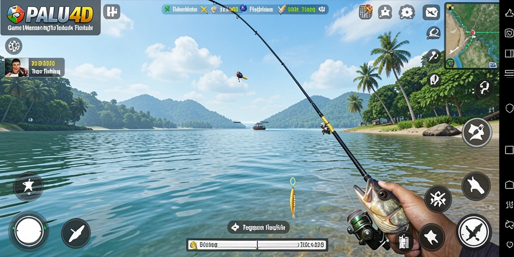 Tampilan gameplay PALU4D dengan aksi memancing yang mendebarkan.