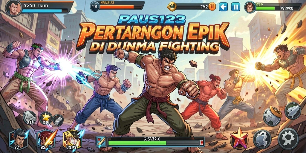 Tampilan seru dari gameplay pertarungan di PAUS123.