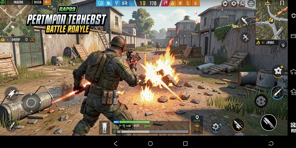 Gameplay mendebarkan dari RAP89 dalam pertempuran Battle Royale.