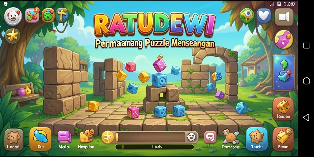Tampilan gameplay <strong>RATUDEWI</strong> yang penuh warna dan menantang.