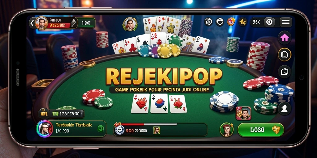 Tampilan gameplay seru poker di REJEKIPOP.