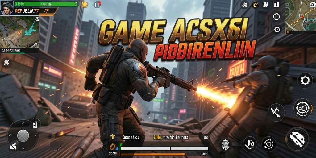 Tangkapan layar gameplay REPUBLIK77 yang menampilkan pertempuran seru.