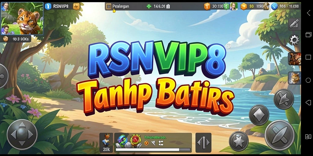 Screenshot gameplay RSNVIP8 menampilkan petualangan di dunia terbuka.