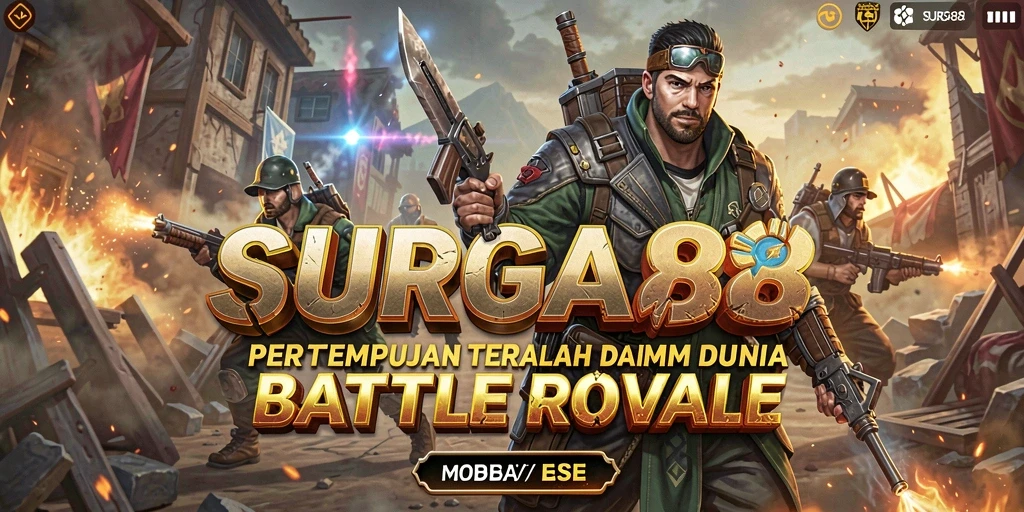 Tampilan gameplay SURGA88 dengan aksi Battle Royale yang mendebarkan.