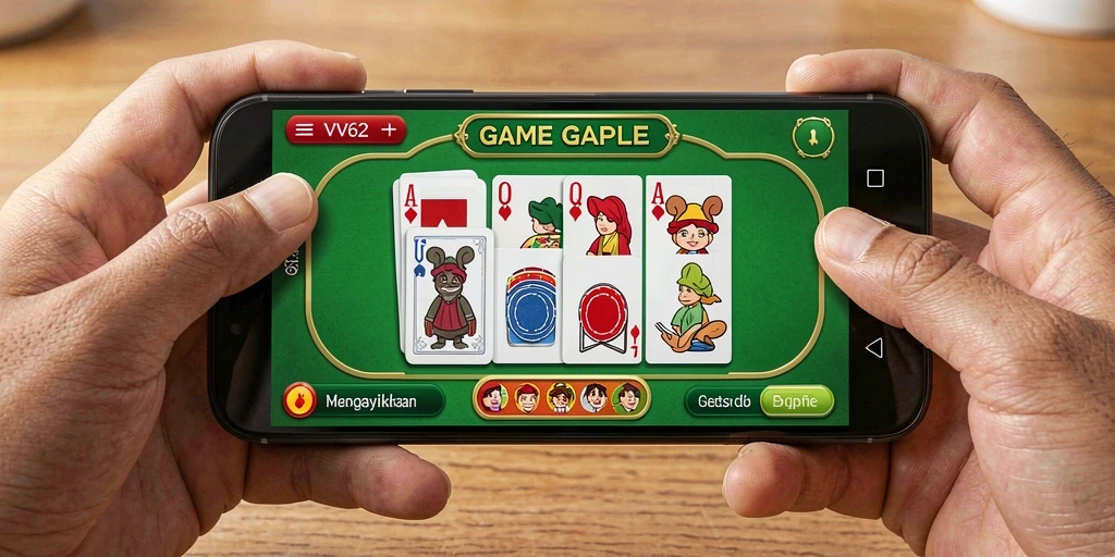Gambar gameplay VV62 menampilkan suasana seru permainan Gaple.